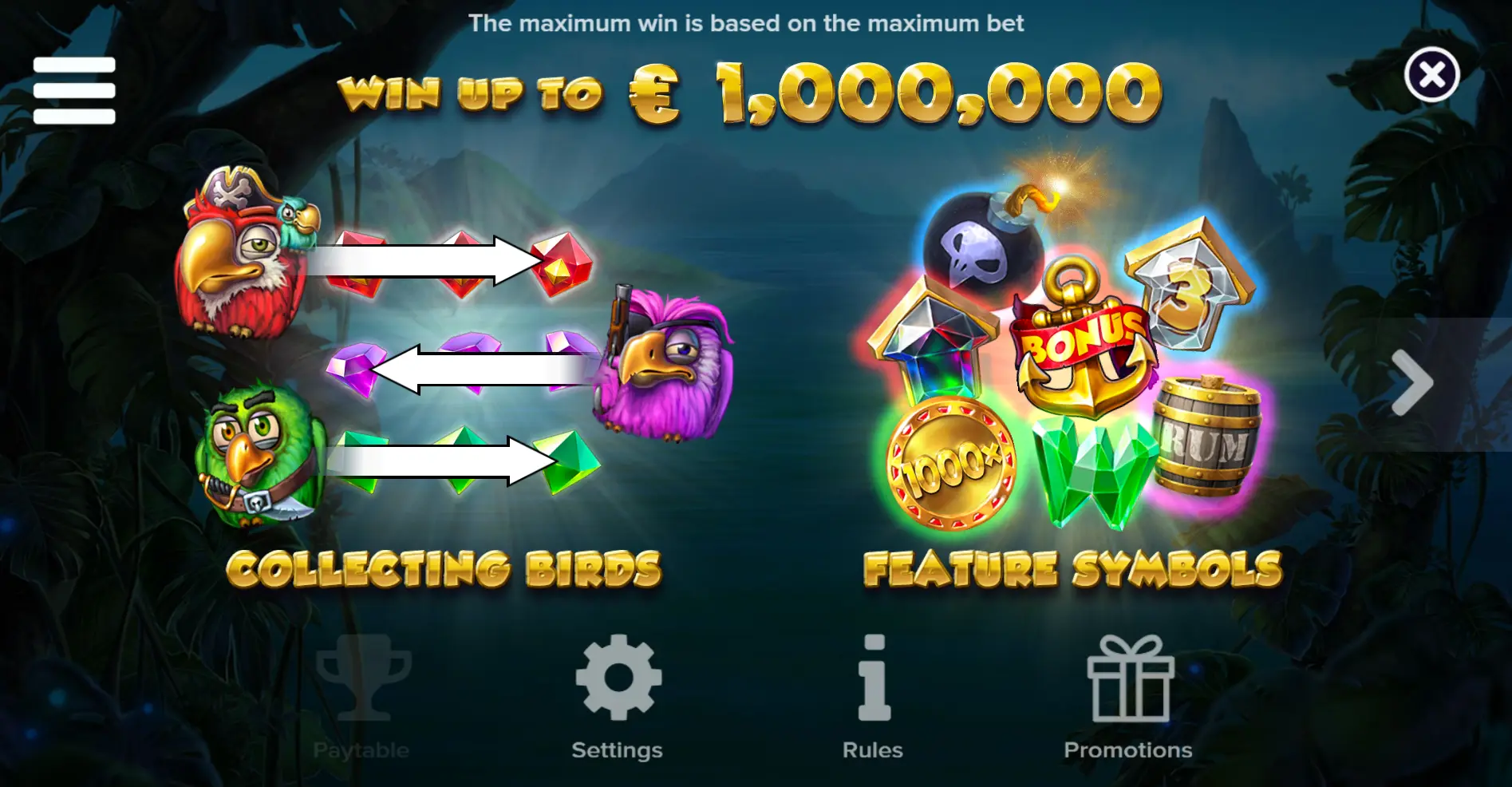 Interfaccia slot Pirots ELK Studios